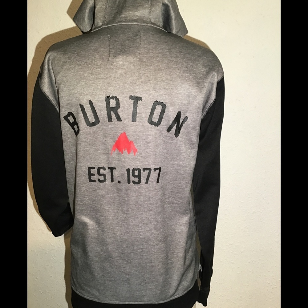 Burton gray 1/4 zip hoodie jacket size small